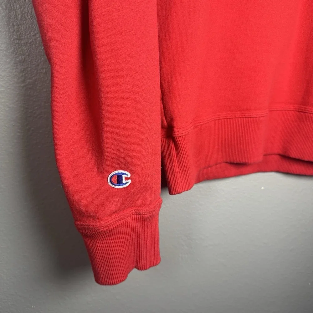 Champion Reverse Weave Sweatshirt Mens Small Red Crew Neck Pullover Logo - Picture 7 of 7